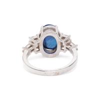 CABOCHON SAPPHIRE AND DIAMOND RING