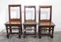 Three Jacobean Oak Side Chairs Height 31 1/2 inches. — 19TH CENTURY