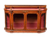 A Napoleon III Parcel Gilt Burlwood Lift-Top Vitrine Cabinet