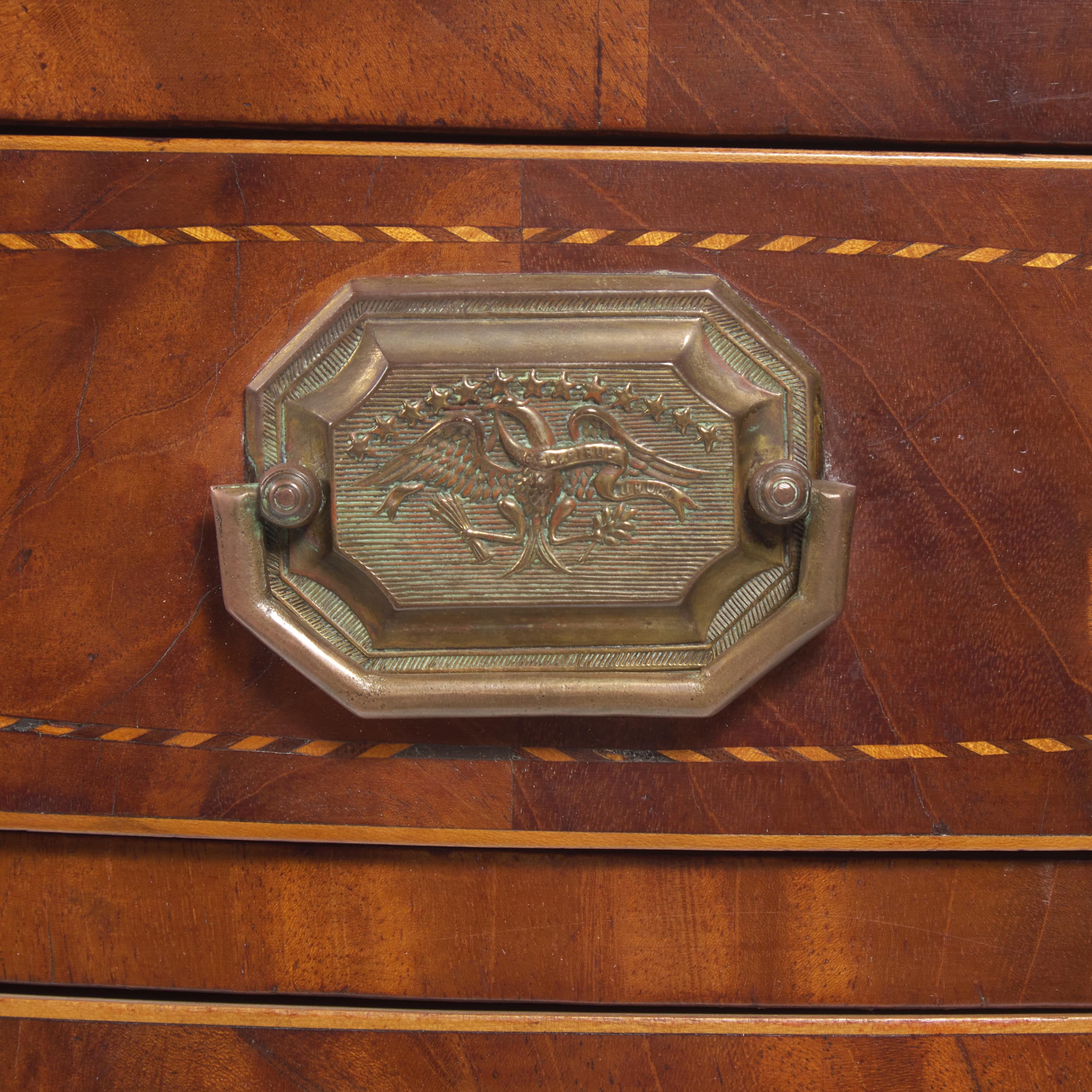 A Fine Federal Inlaid and Figured Mahogany Serpentine Sideboard