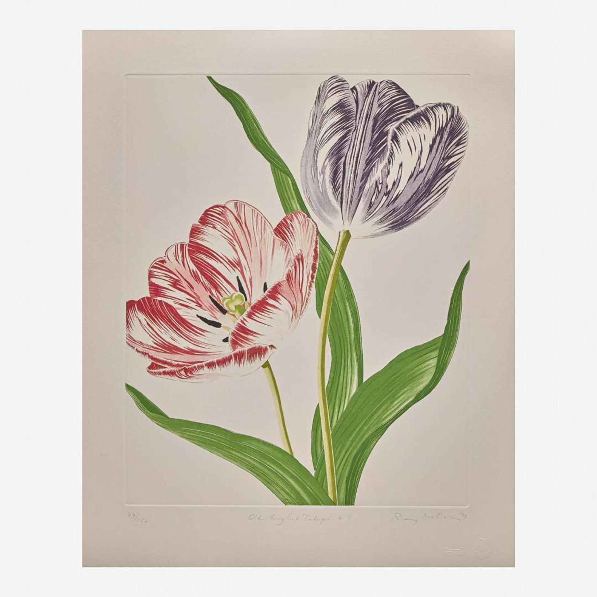Rory McEwen (British, 1932-1982) Old English Tulips I & II