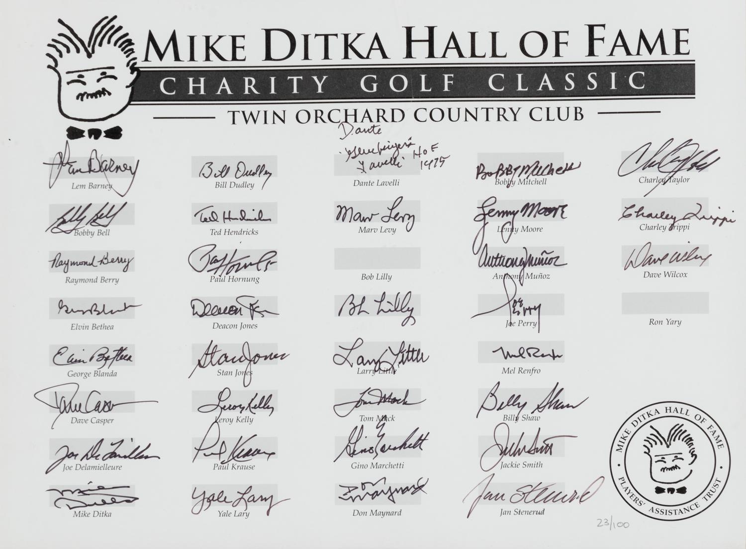 A Mike Ditka Ditka Hall of Fame Charity Golf Classic Presentation Formerly Displayed at Mike Ditka’s Restaurant