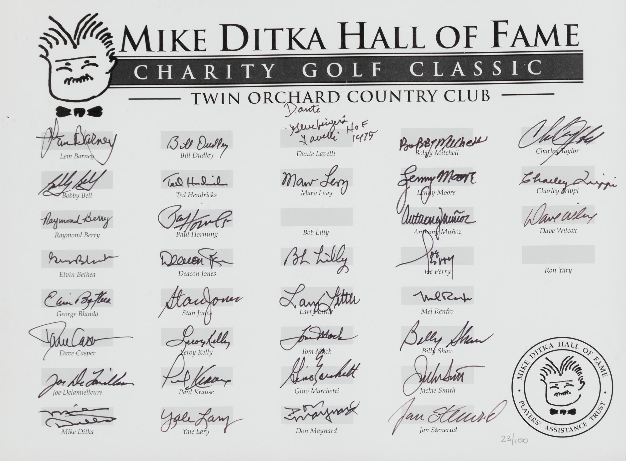 A Mike Ditka Ditka Hall of Fame Charity Golf Classic Presentation Formerly Displayed at Mike Ditka’s Restaurant