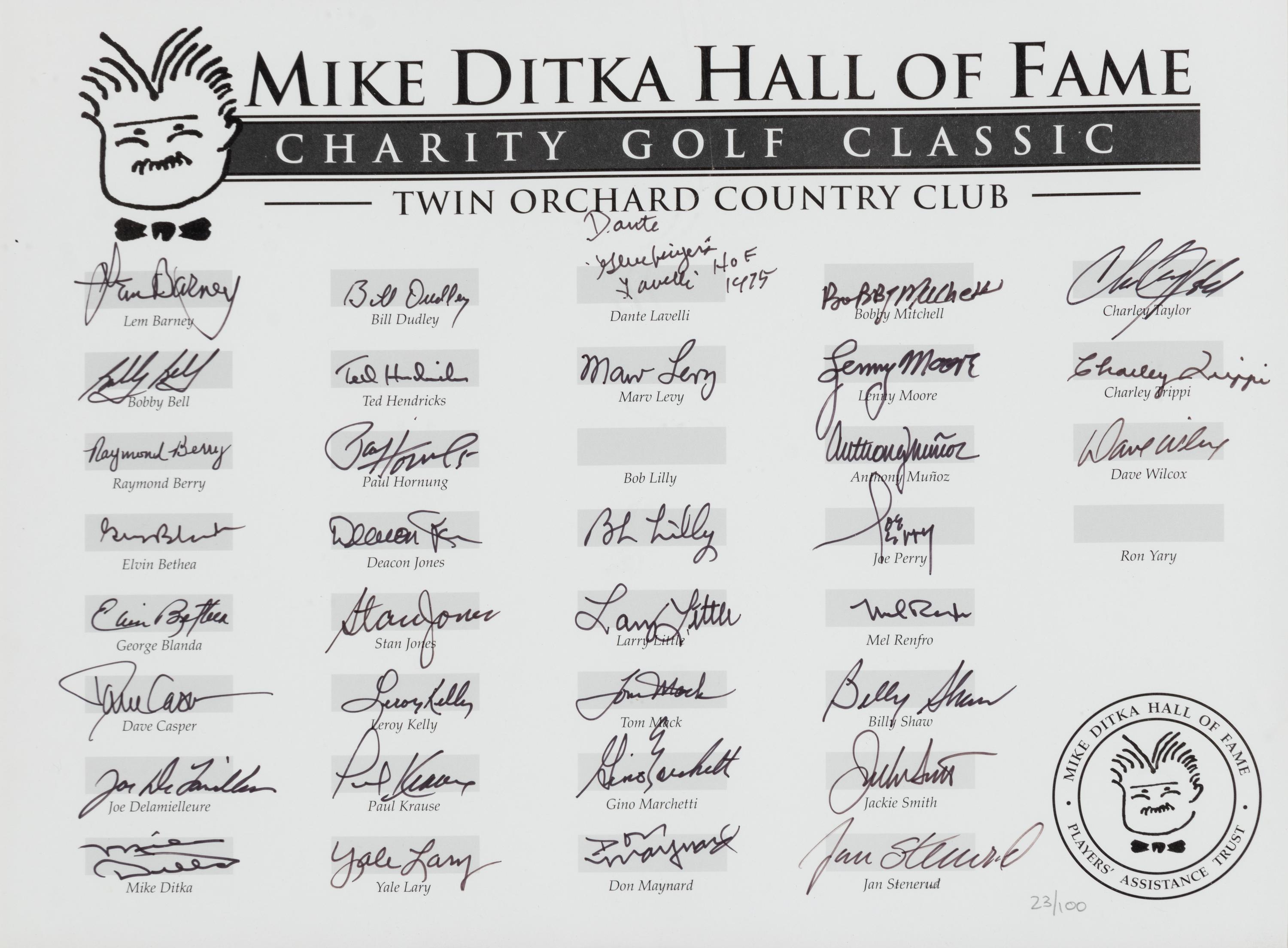A Mike Ditka Ditka Hall of Fame Charity Golf Classic Presentation Formerly Displayed at Mike Ditka’s Restaurant