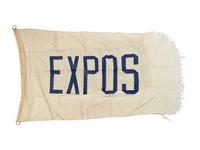 An Montreal Expos Flag Once Flown on Wrigley Field Scoreboard Collected by Former Chicago Cubs Wrigley Field Head Scorekeeper,