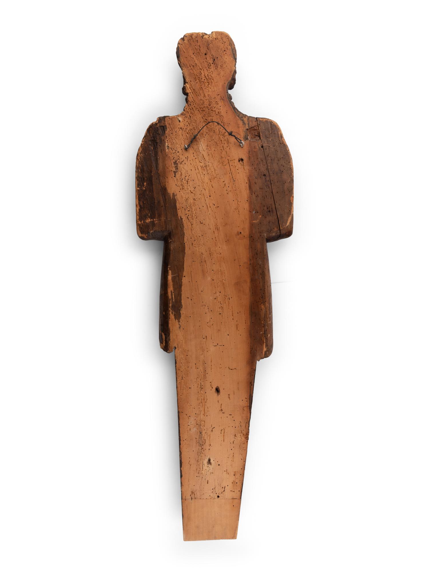 A Northern European Carved Fruitwood Figural Architectural Element
