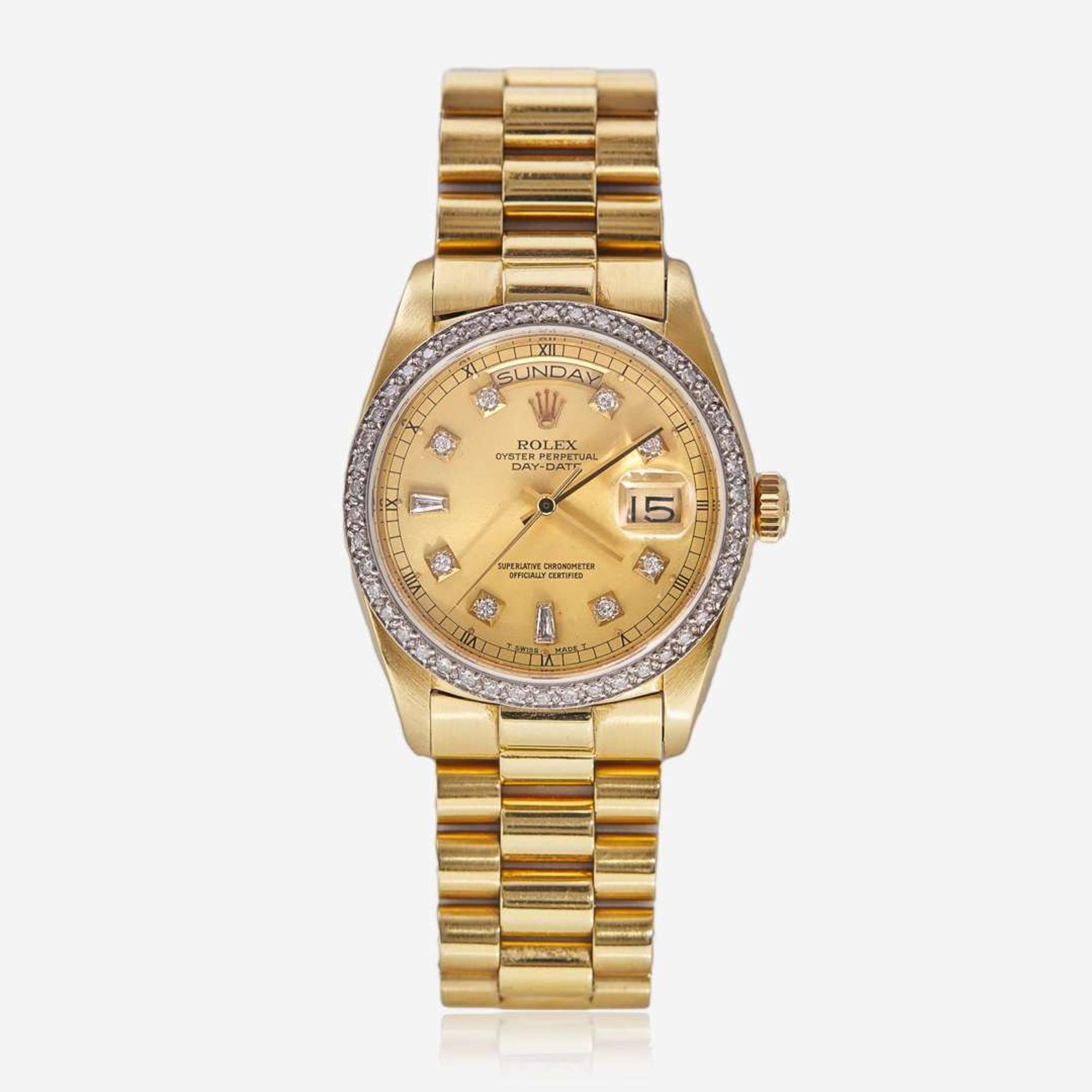 A Men's Rolex Presidential with Diamond Bezel 18038, c. 1978