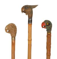 Three Zoomorphic Walking Sticks