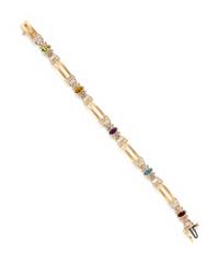 BICOLOR GOLD AND GEMSTONE BRACELET