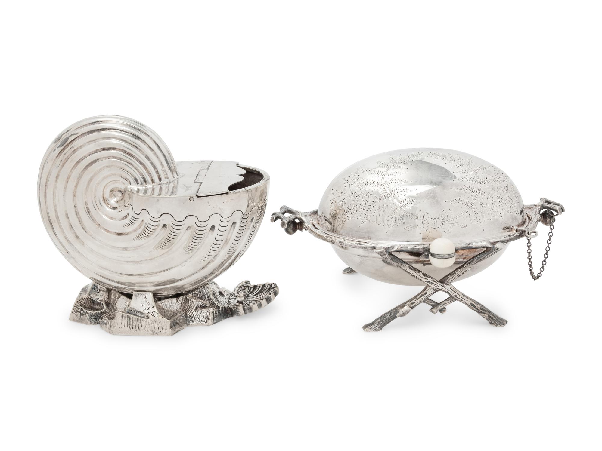 A Pair of English Silver-Plate Table Articles