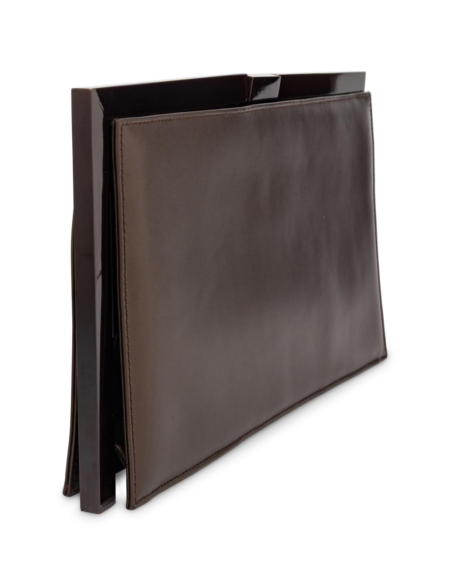 TOM FORD FOR GUCCI, FLAT LEATHER FRAME CLUTCH