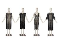 Four Sheer Beaded Dresses