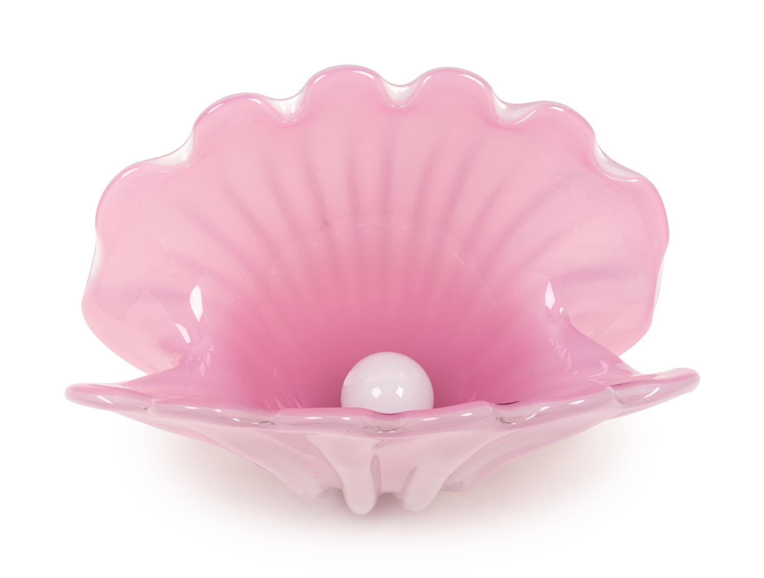 A Shell-Form Pink Glass Vase