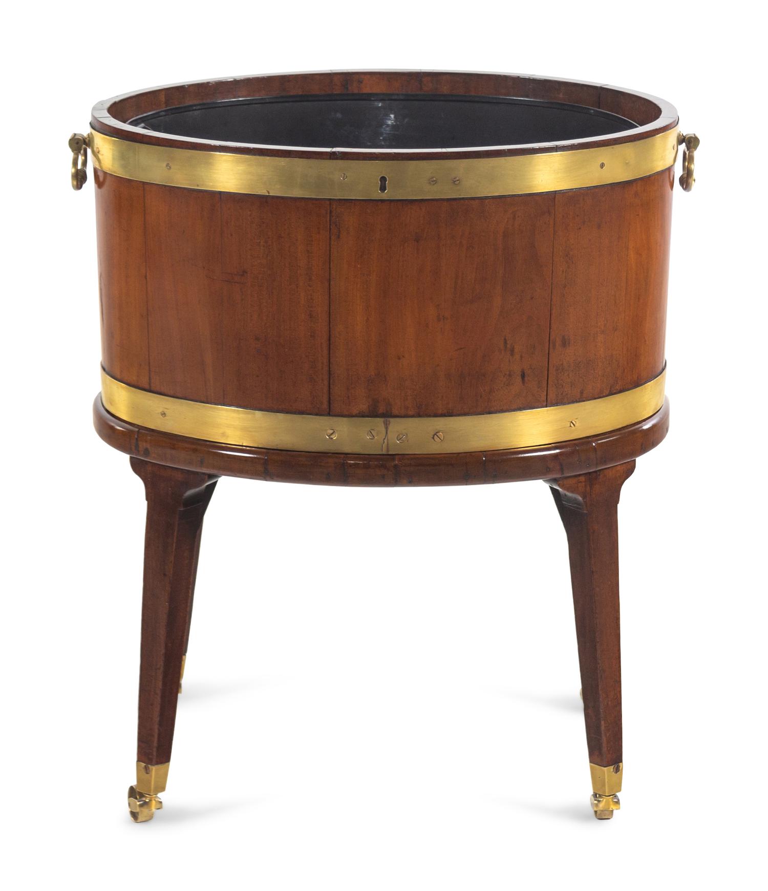 A George III Brass Banded Mahogany Cellarette