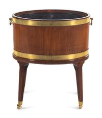 A George III Brass Banded Mahogany Cellarette