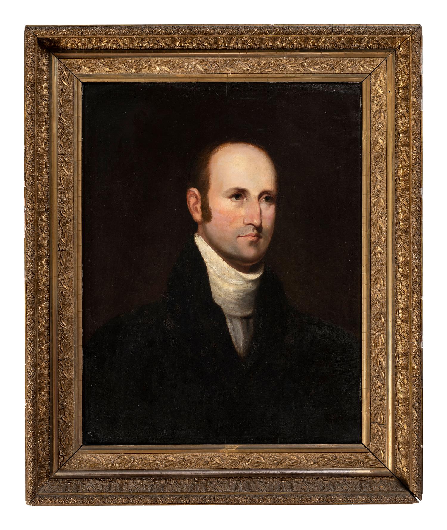 Matthew Harris Jouett (1788-1827) A portrait of Dr. Horace Holley (1808-1827) oil on panel 26 1/2 x 20 3/8 inches.