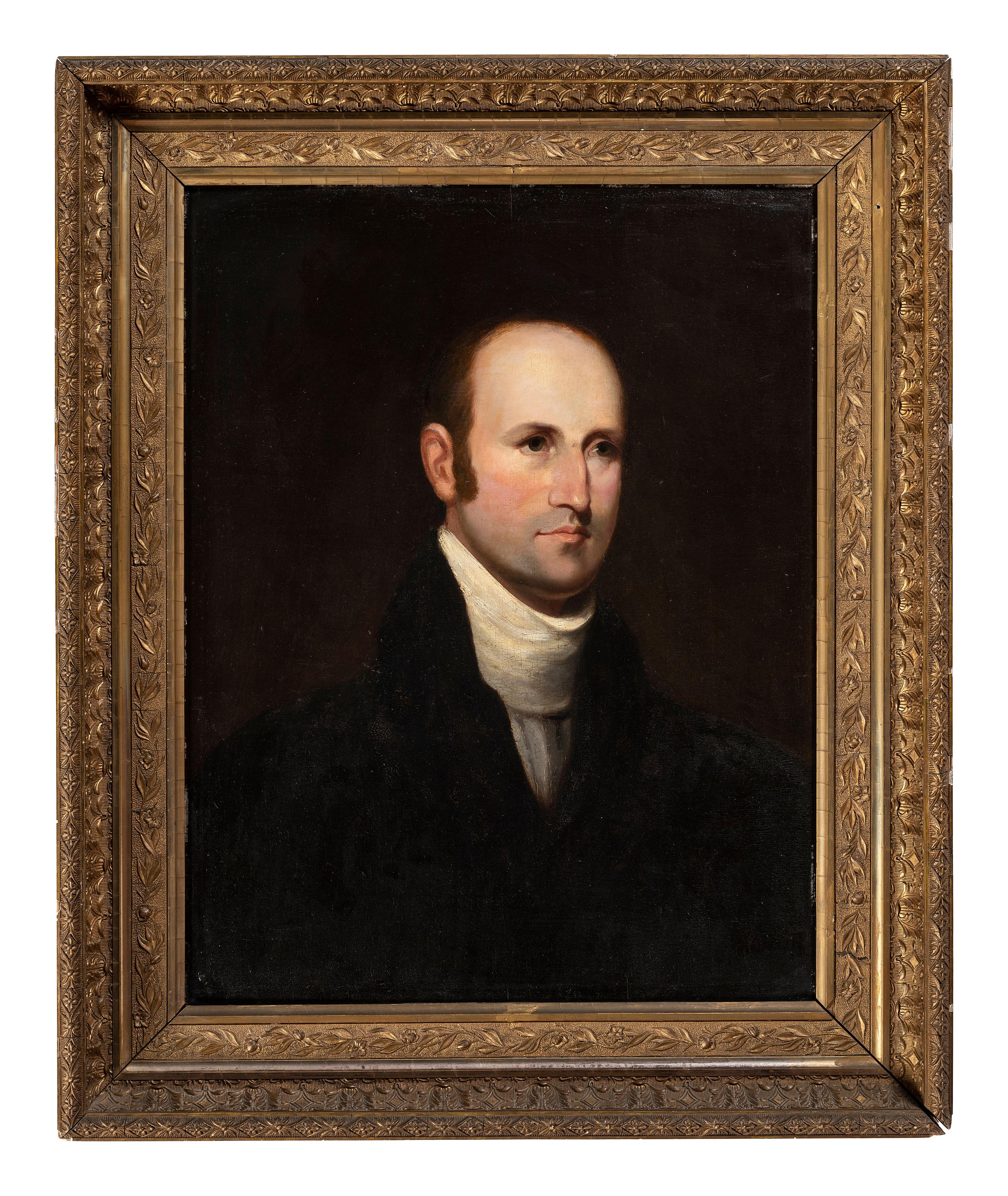 Matthew Harris Jouett (1788-1827) A portrait of Dr. Horace Holley (1808-1827) oil on panel 26 1/2 x 20 3/8 inches.