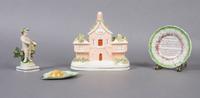 A Staffordshire Bocage Group, Height of first 4 1/2 inches.