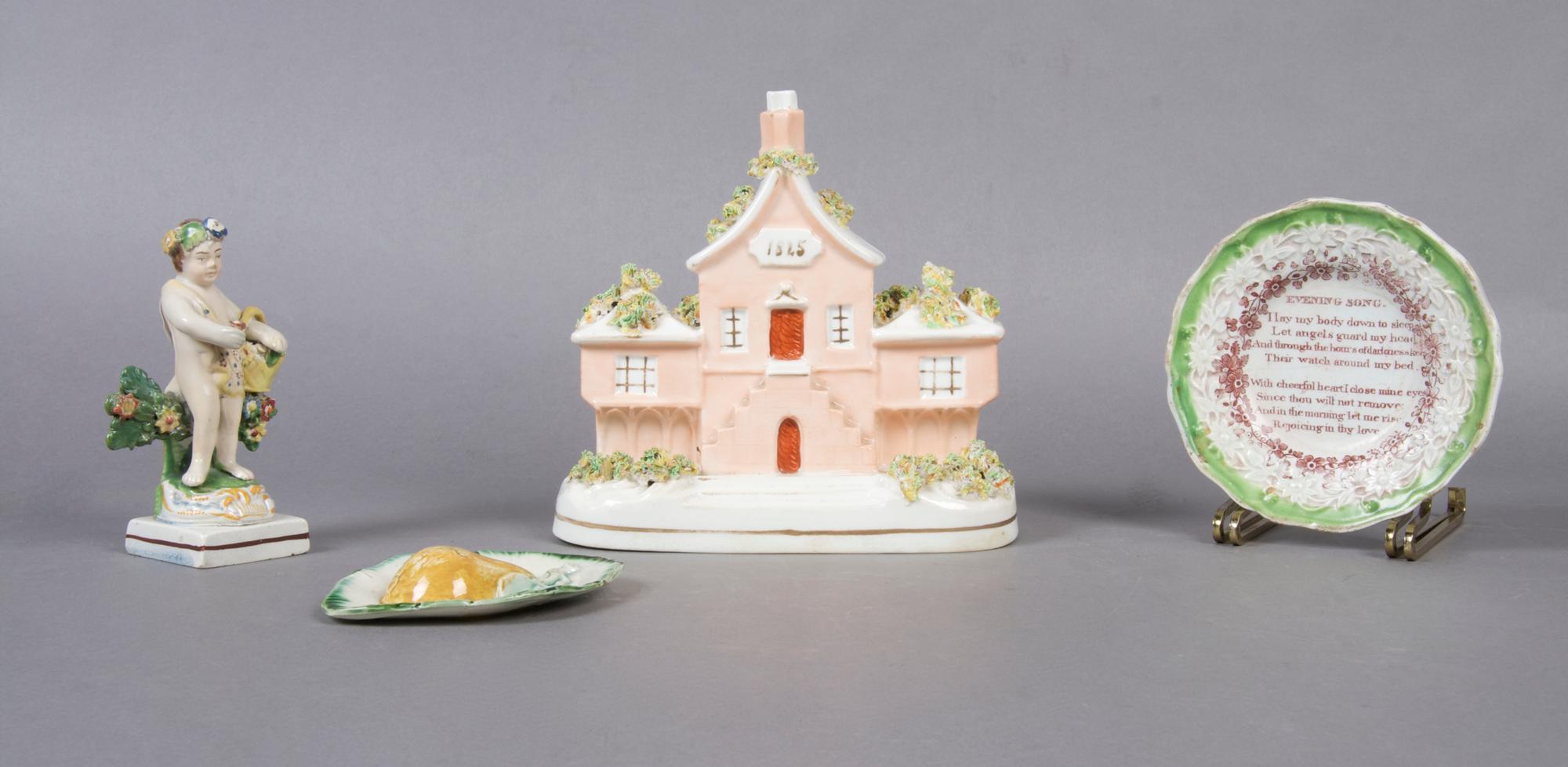 A Staffordshire Bocage Group, Height of first 4 1/2 inches.