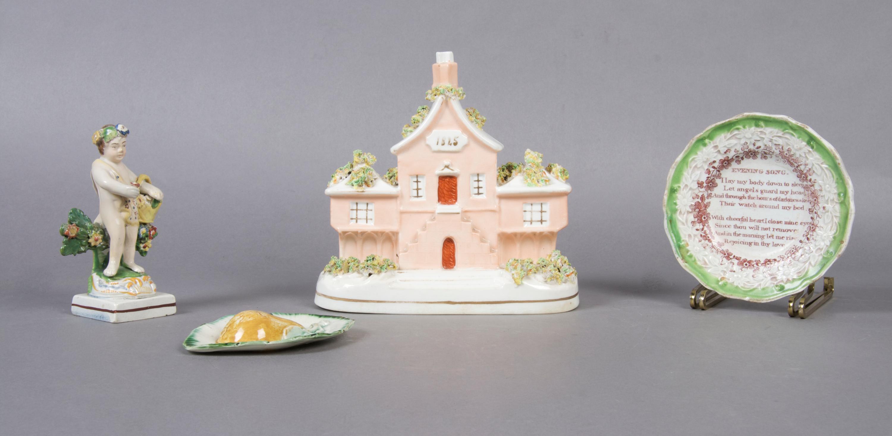 A Staffordshire Bocage Group, Height of first 4 1/2 inches.