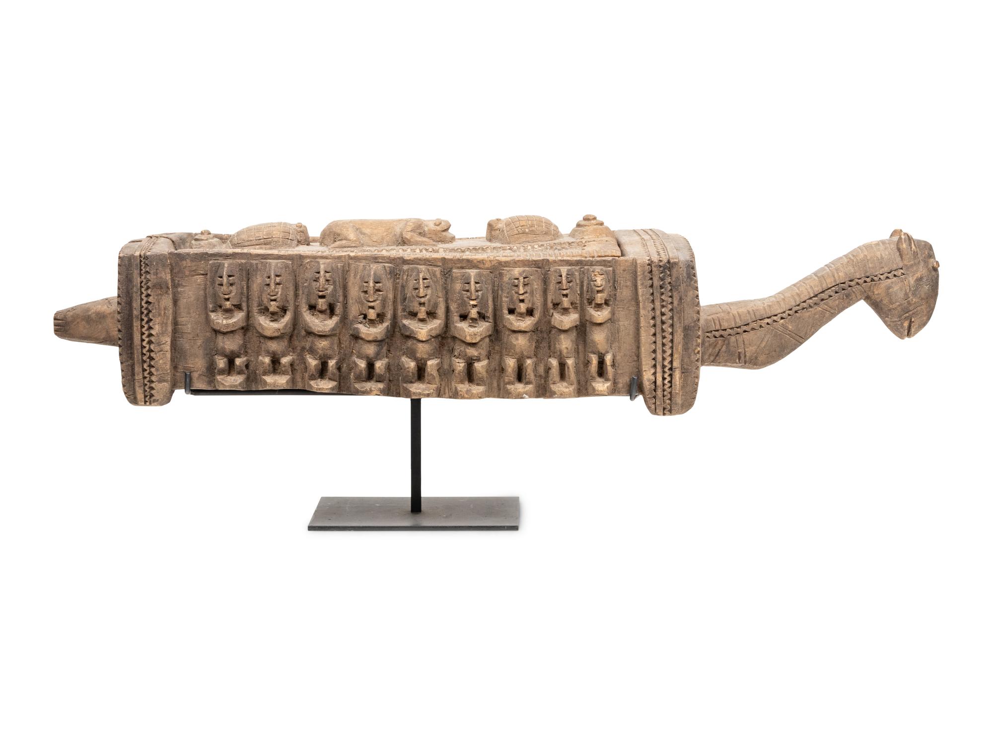 A Dogon Carved Figural Ceremonial Box