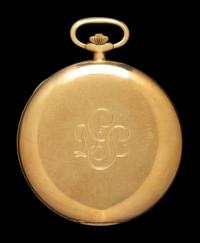 PATEK PHILIPPE, 18K YELLOW GOLD POCKET WATCH WITH CHAIN AND CHARM