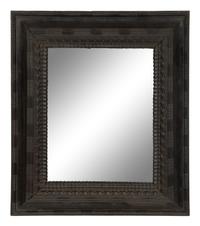 A Continental Ebonized Cushion Mirror