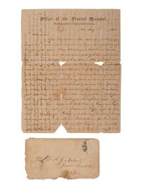 [CIVIL WAR]. Letter by Capt. Whiteman, 1st US Colored Cav. about the disastrous Battle of the Crater