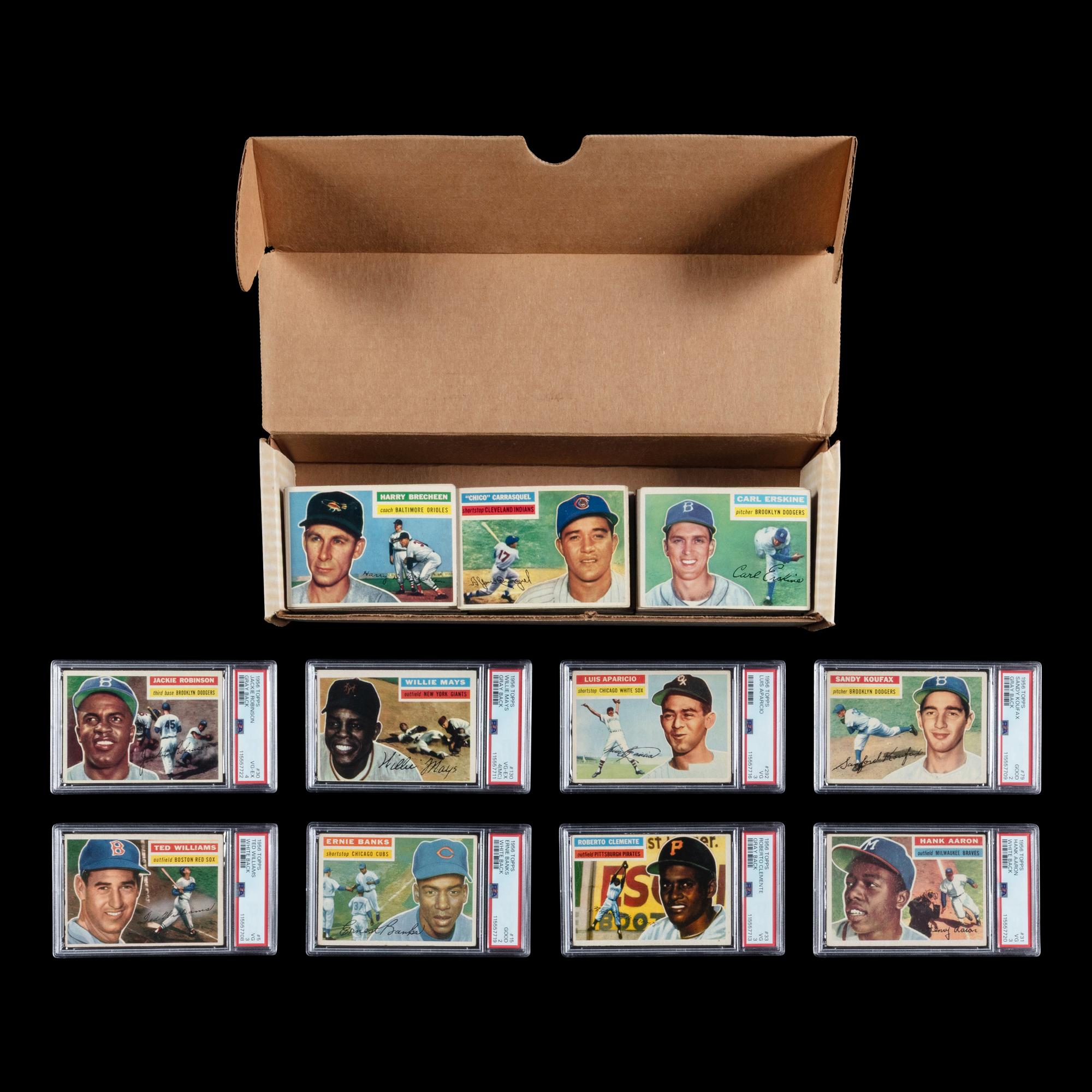 A Complete Set of 1956 Topps Baseball Cards (340/340) from The Collection of David Eisenhower