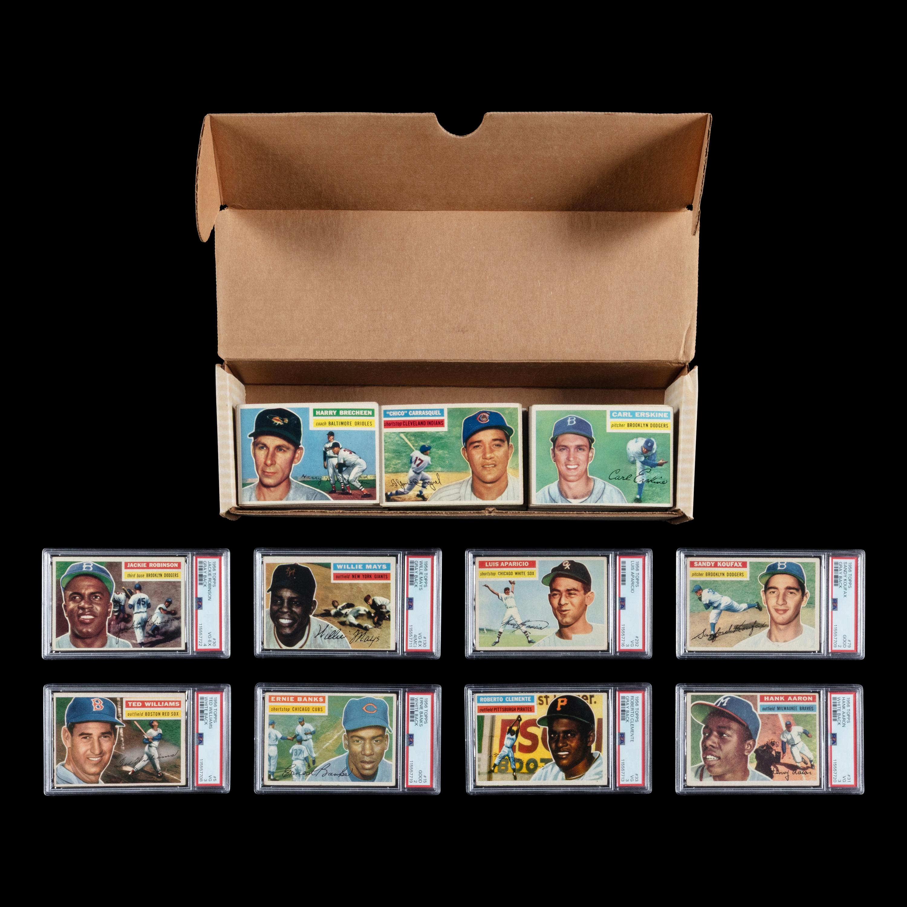 A Complete Set of 1956 Topps Baseball Cards (340/340) from The Collection of David Eisenhower