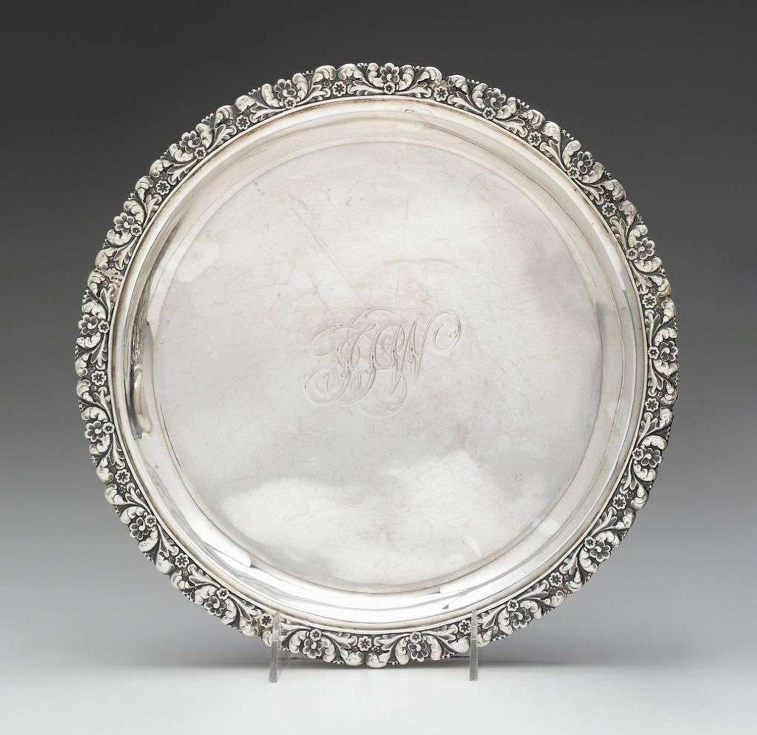 Silver salver frederick marquand, savannah, ga (1820-1826), and new york, ny (1826-1839)