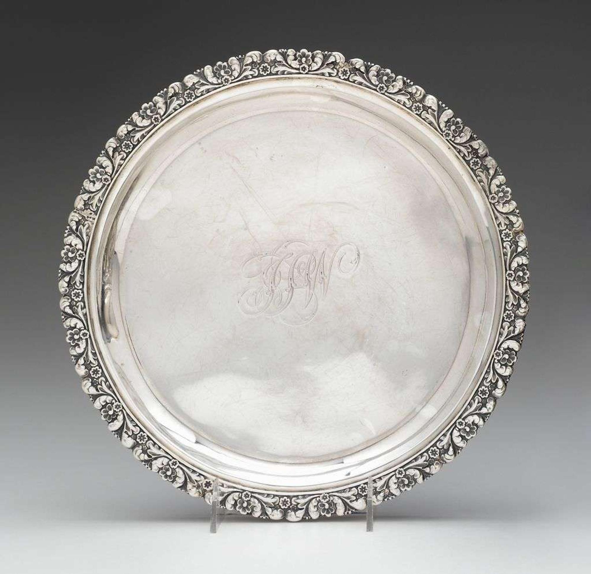Silver salver frederick marquand, savannah, ga (1820-1826), and new york, ny (1826-1839)