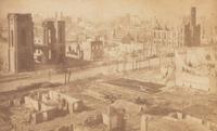 [Chicago Fire]. A group of 7 albumen prints taken before and after the 1871 Chicago Fire, comprising: