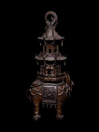 A Chinese Bronze Elephant-Form Incense Burner