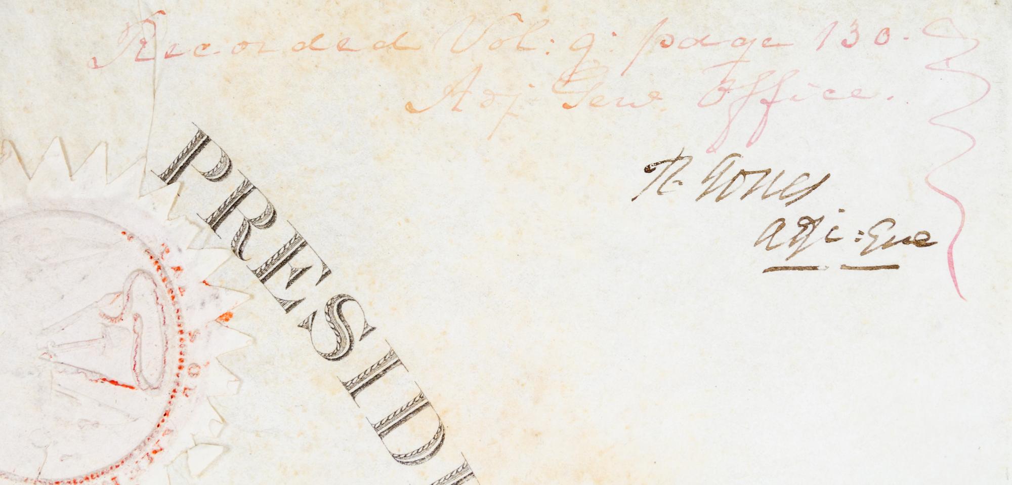 VAN BUREN, MARTIN. Partially printed document signed. Dated January 1, 1838.