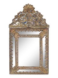 Two Dutch Baroque Style Repousséd Brass Mirrors — 19TH/20TH CENTURY