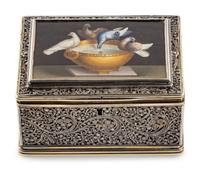 A Scottish Silver and Italian Micromosaic-Inset Snuff Box