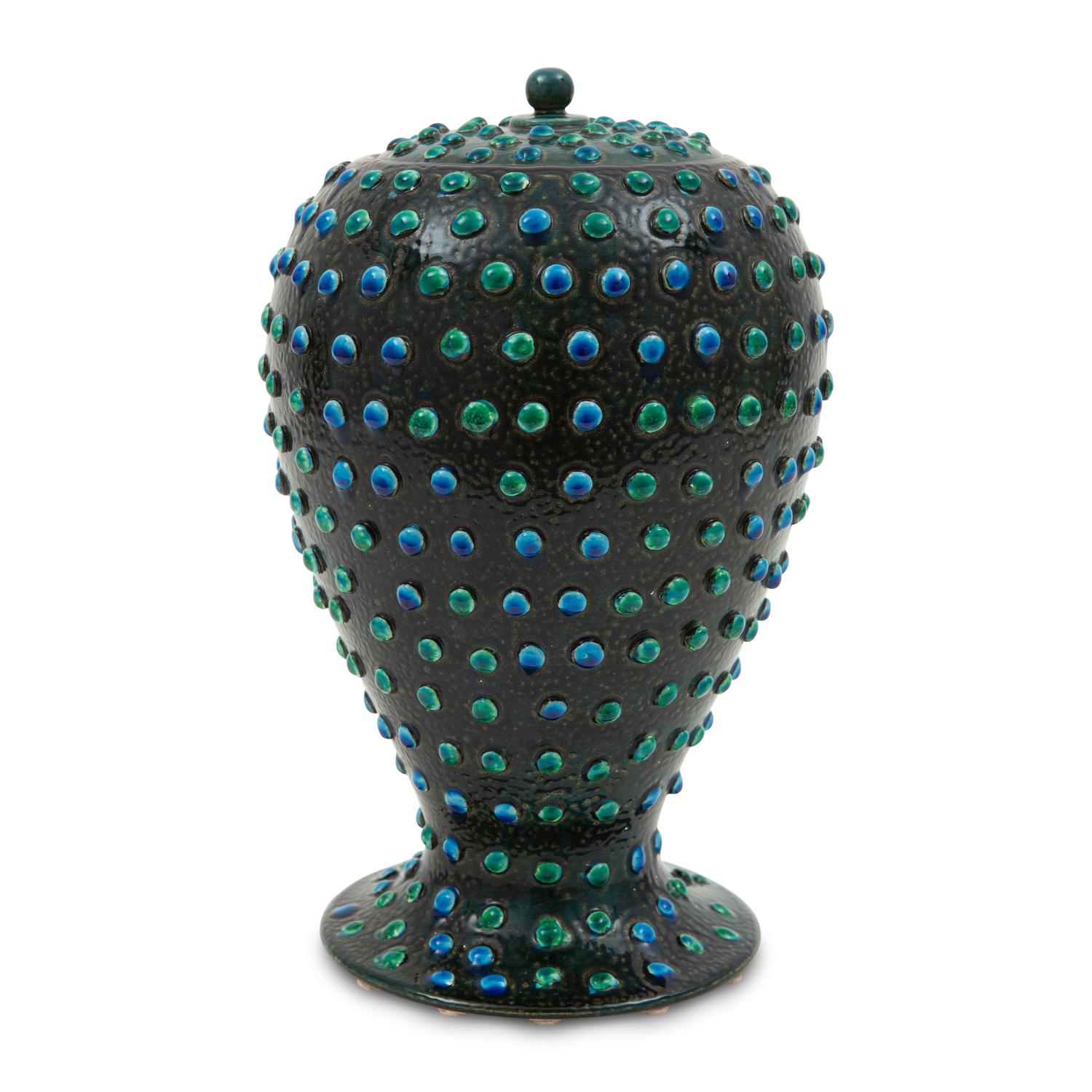 A Piero Fornasetti Flora Glazed Ceramic Urn
