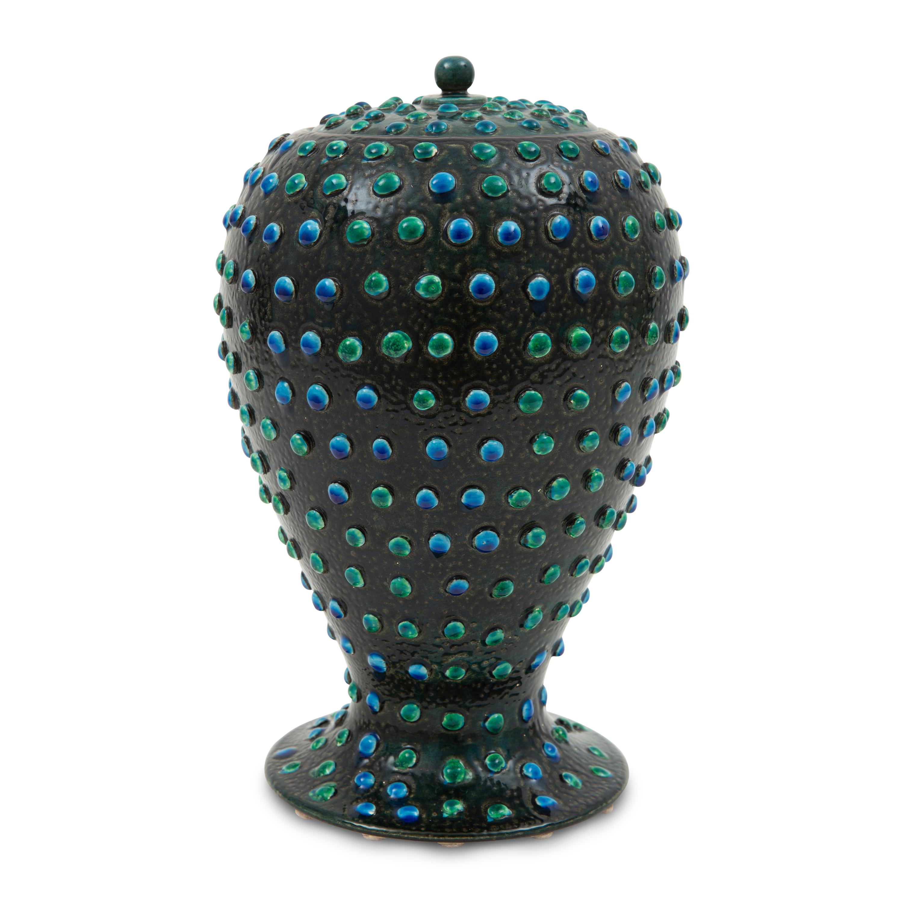 A Piero Fornasetti Flora Glazed Ceramic Urn