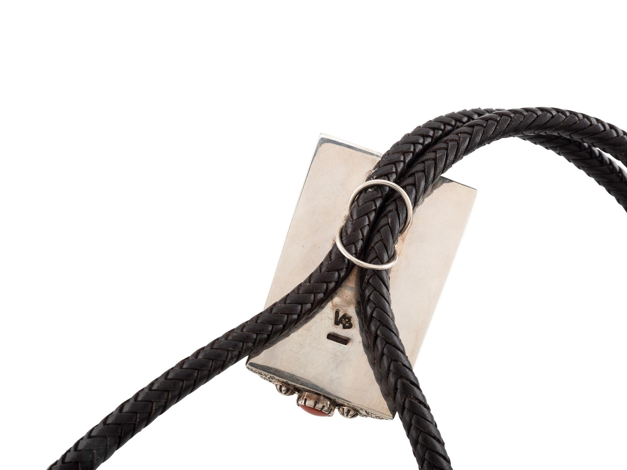 Sterling Silver and Mosaic Inlay Bolo Tie