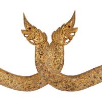 A Thai Giltwood Naga Transom Ornament