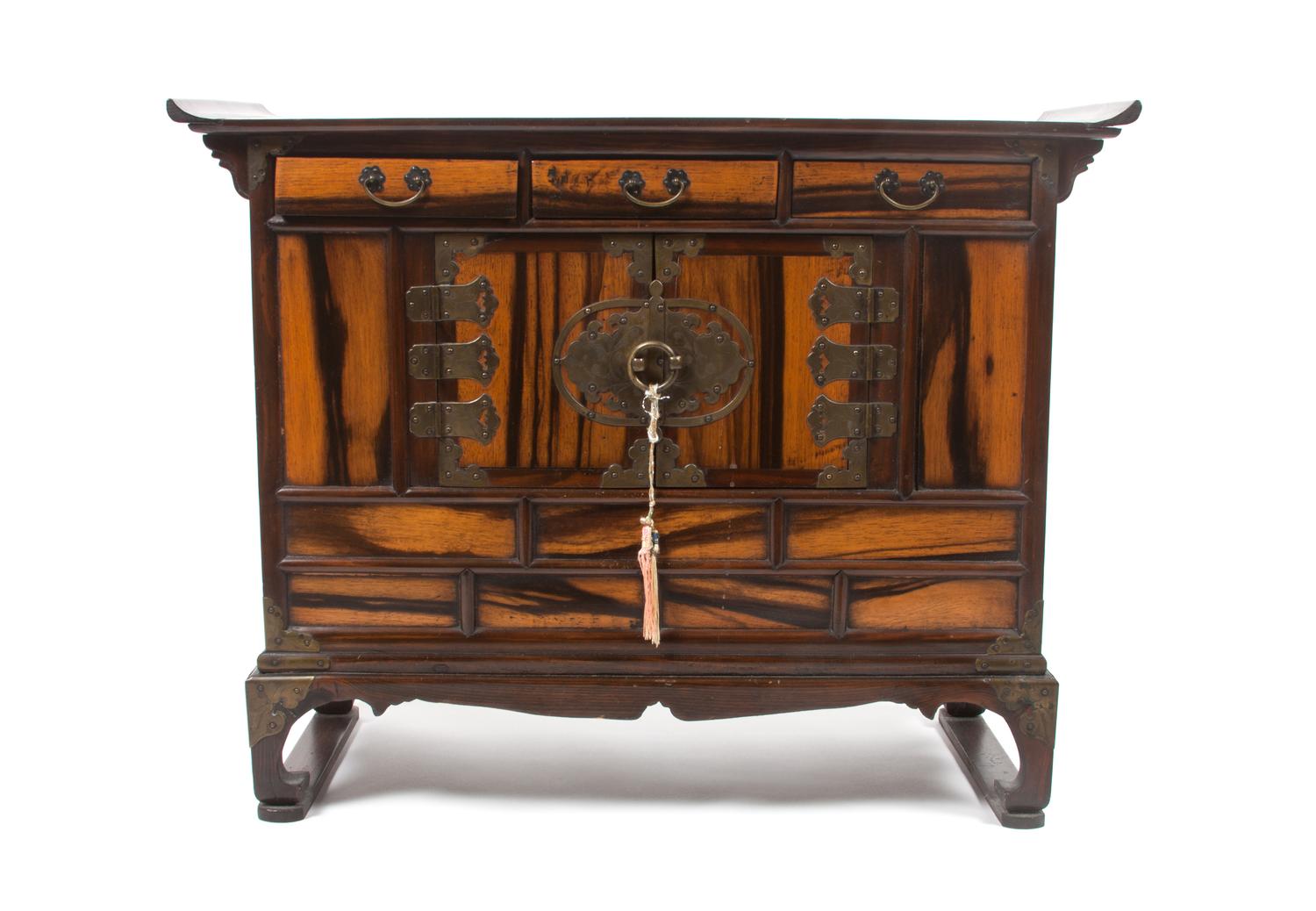 A Korean Chest Height 24 3/8 x width 31 x depth 13 1/4 inches.