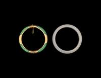 Two Chinese Jadeite Bangles
