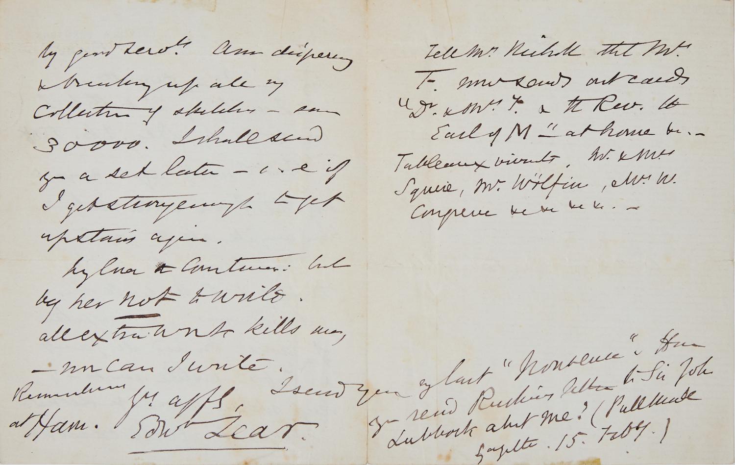 [Presidential] [Roosevelt, Franklin D.] Perkins, Frances. Draft Autograph Letter