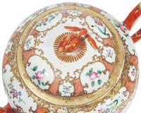 A Large Chinese Export Porcelain Famille Rose Punch Pot