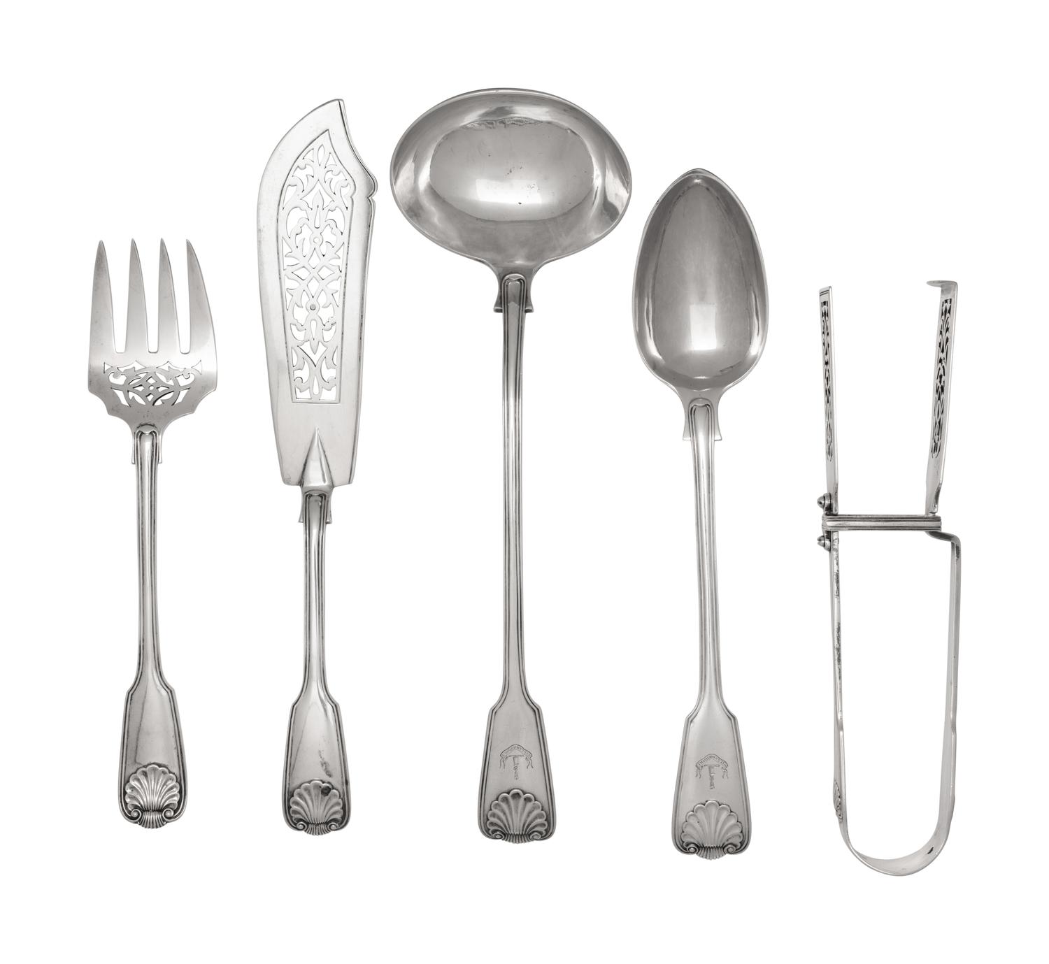 A Victorian Silver Flatware Service