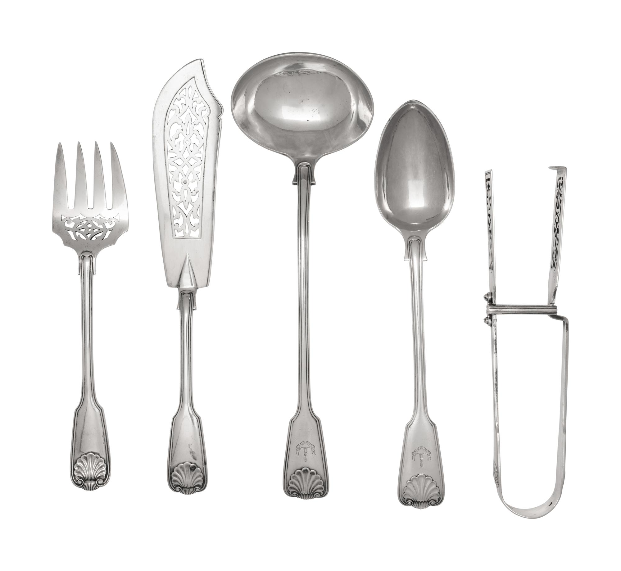 A Victorian Silver Flatware Service