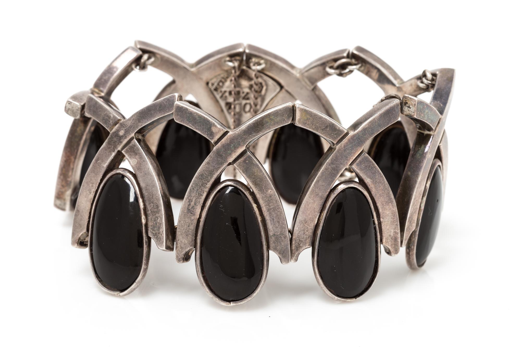 A Silver and Onyx Bracelet, Antonio Pineda, 75.60 dwts.