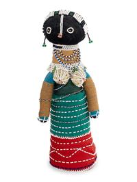 A Ndebele Doll, Two Dayak Baskets and Baby Carrier, and a Carved and Beaded Namji Doll