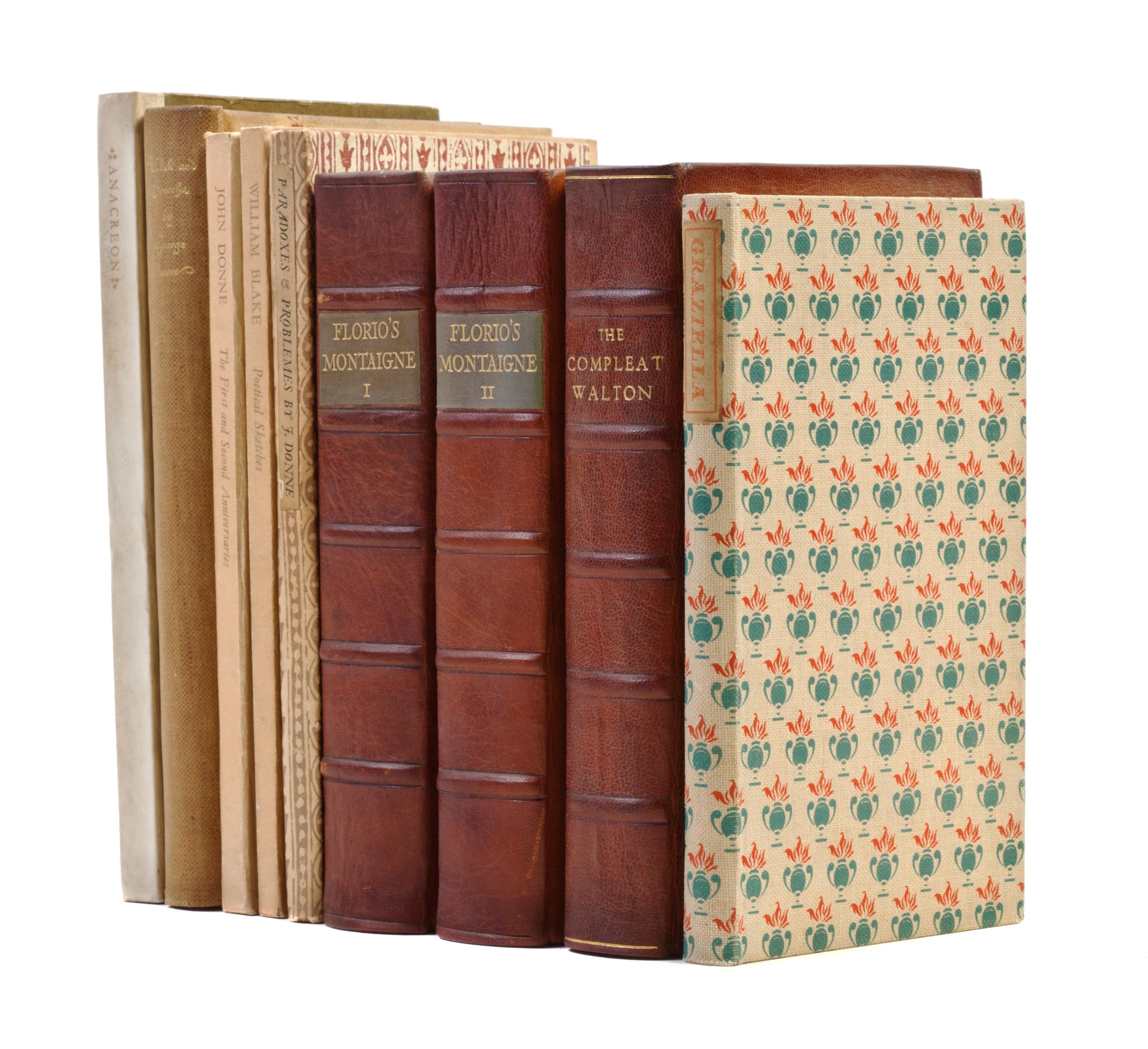 (NONESUCH PRESS) MONTAIGNE. Trans. by Florio. 2 vols. With 7 other Nonesuch Press works (9 total).
